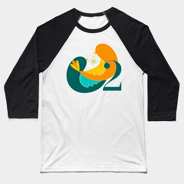 2 turtle doves Baseball T-Shirt by bluehair